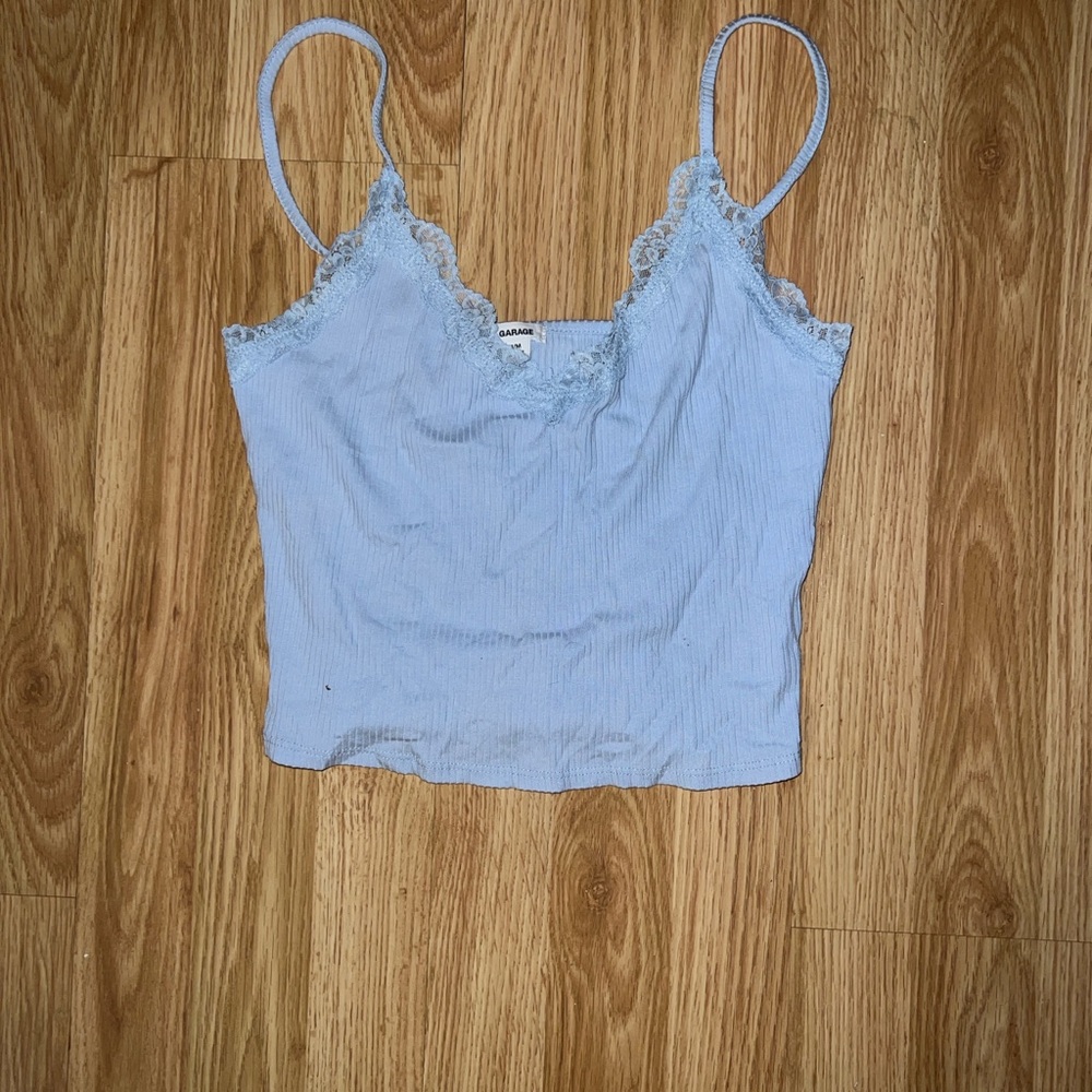 Baby blue lace tank